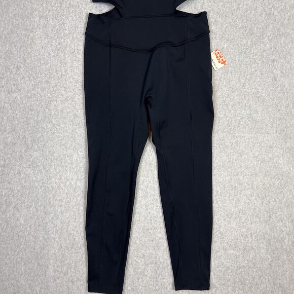 Free People Movement Black Back It Up Onesie Jumpsuit Size Medium - Picture 4 of 14